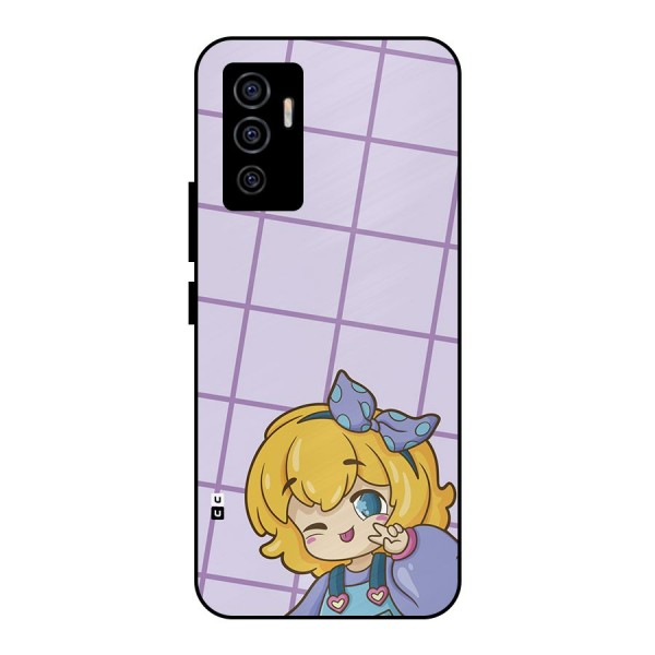 Cute Anime Illustration Metal Back Case for Vivo V23e