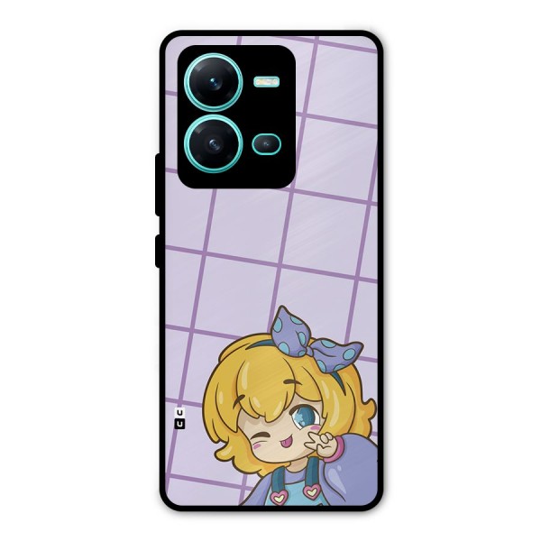 Cute Anime Illustration Metal Back Case for Vivo V25