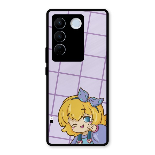 Cute Anime Illustration Metal Back Case for Vivo V27 Pro