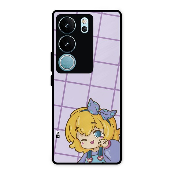 Cute Anime Illustration Metal Back Case for Vivo V29 Pro