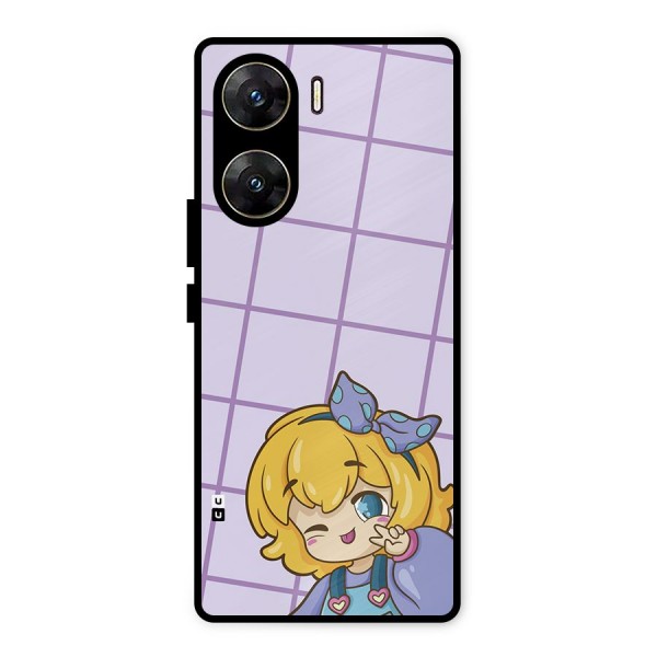 Cute Anime Illustration Metal Back Case for Vivo V29e