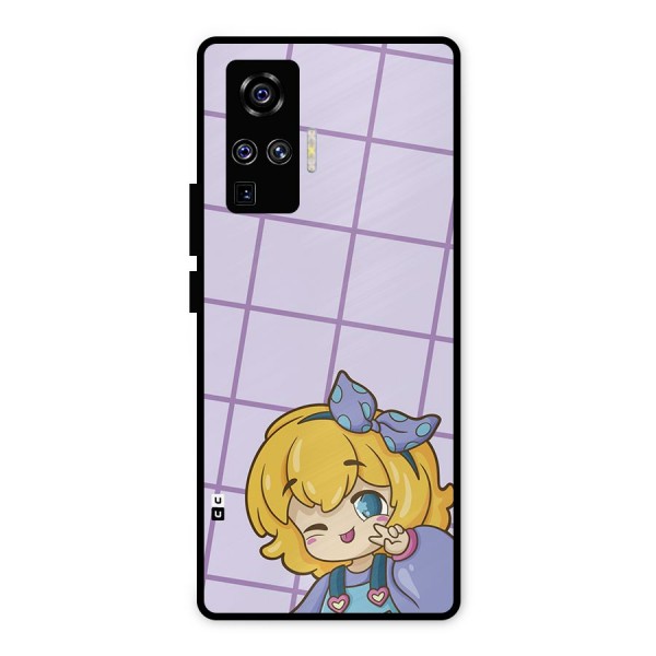 Cute Anime Illustration Metal Back Case for Vivo X50 Pro