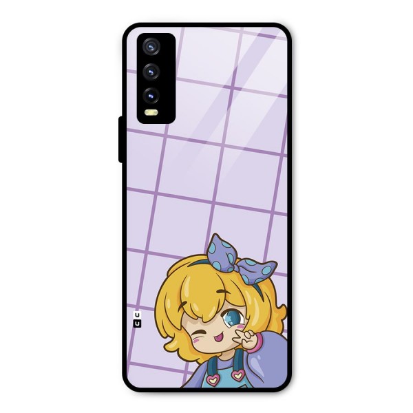 Cute Anime Illustration Metal Back Case for Vivo Y20 2021