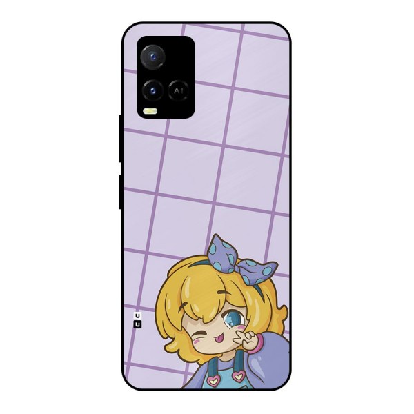 Cute Anime Illustration Metal Back Case for Vivo Y21