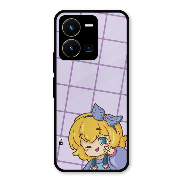 Cute Anime Illustration Metal Back Case for Vivo Y35