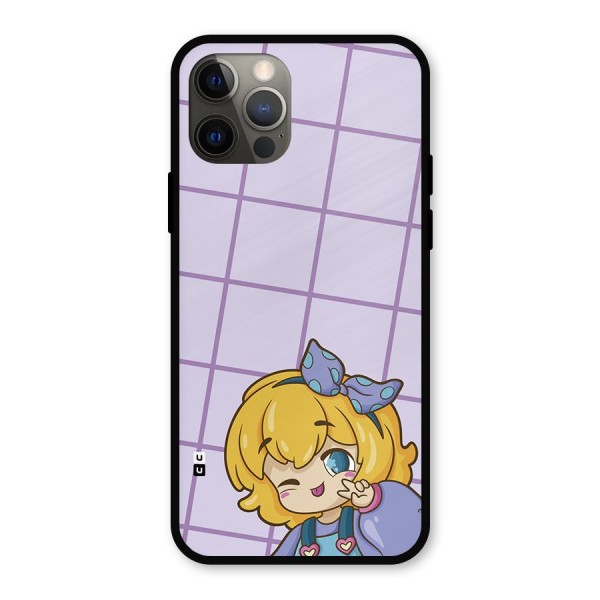 Cute Anime Illustration Metal Back Case for iPhone 12 Pro