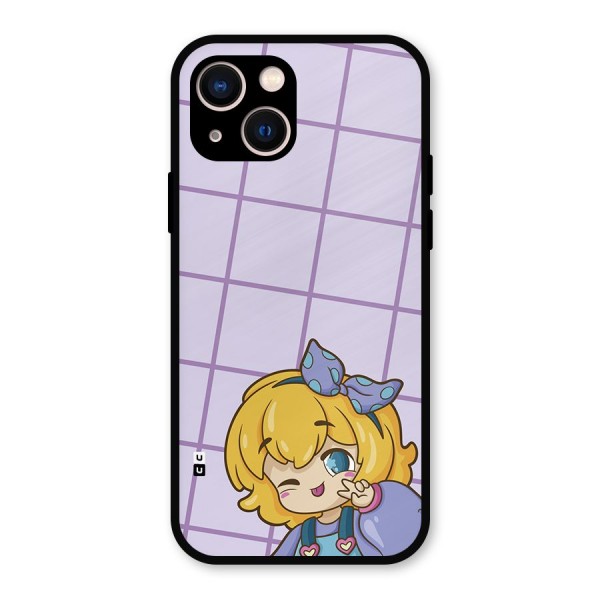 Cute Anime Illustration Metal Back Case for iPhone 13