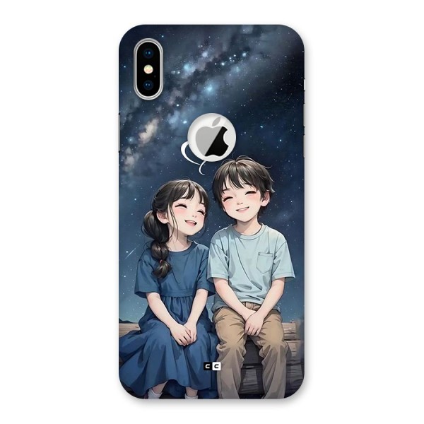 Cute Anime Teens Back Case for iPhone XS Logo Cut