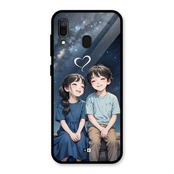 Cute Anime Teens Glass Back Case for Galaxy A30