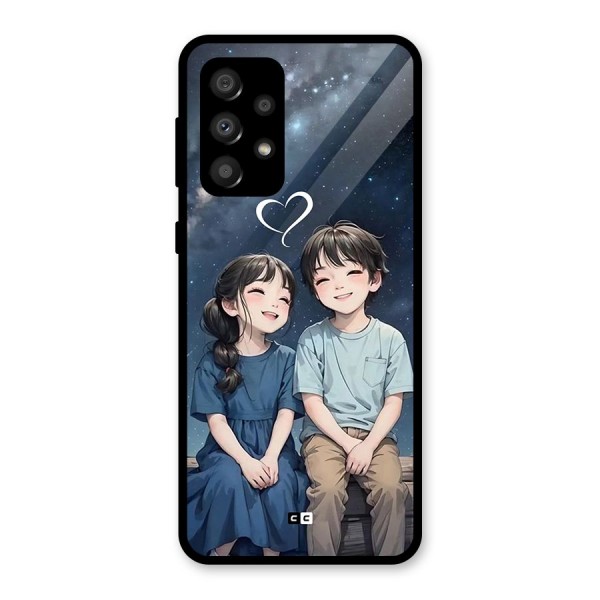 Cute Anime Teens Glass Back Case for Galaxy A32