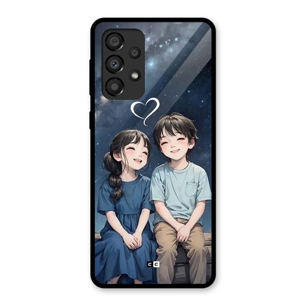 Cute Anime Teens Glass Back Case for Galaxy A33 5G