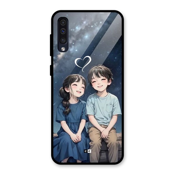 Cute Anime Teens Glass Back Case for Galaxy A50