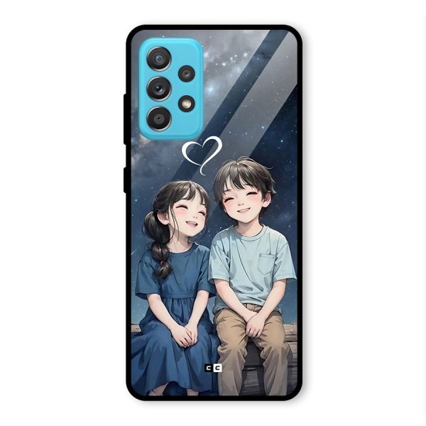 Cute Anime Teens Glass Back Case for Galaxy A52