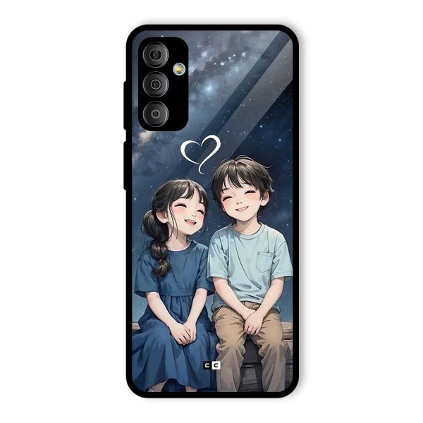 Cute Anime Teens Glass Back Case for Galaxy F23