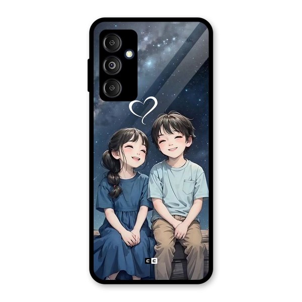 Cute Anime Teens Glass Back Case for Galaxy M14 5G