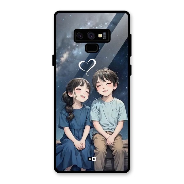 Cute Anime Teens Glass Back Case for Galaxy Note 9