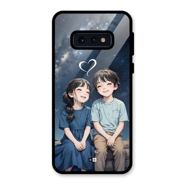 Cute Anime Teens Glass Back Case for Galaxy S10e