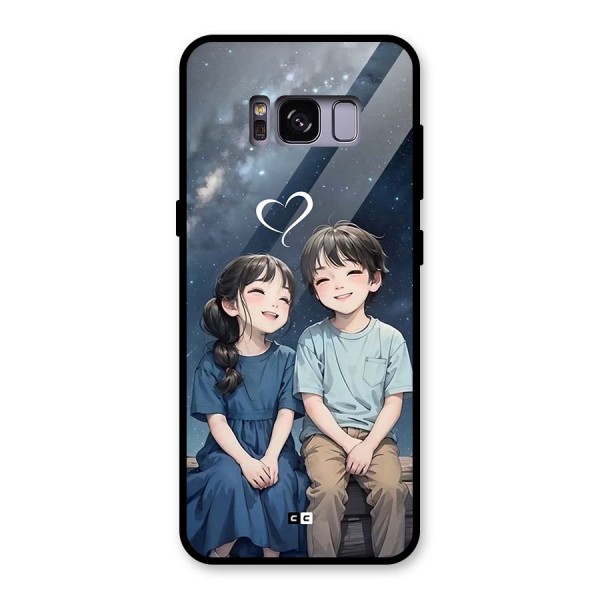 Cute Anime Teens Glass Back Case for Galaxy S8