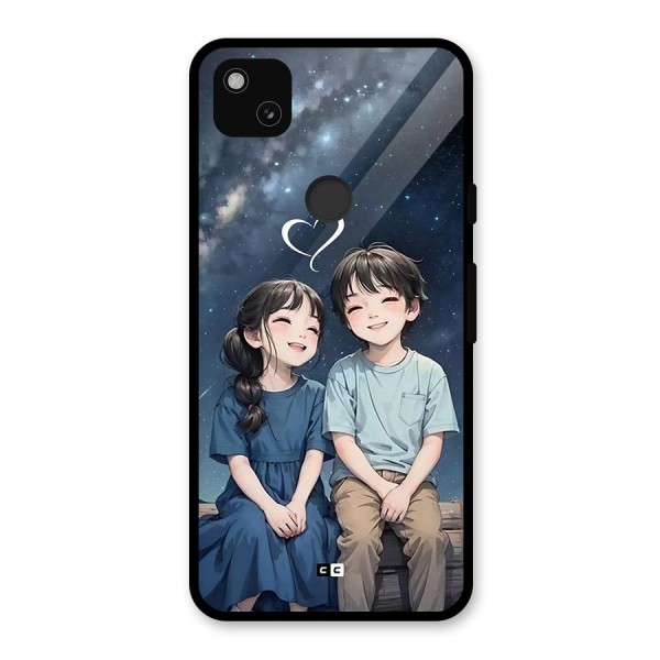 Cute Anime Teens Glass Back Case for Google Pixel 4a