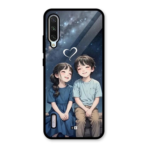 Cute Anime Teens Glass Back Case for Mi A3