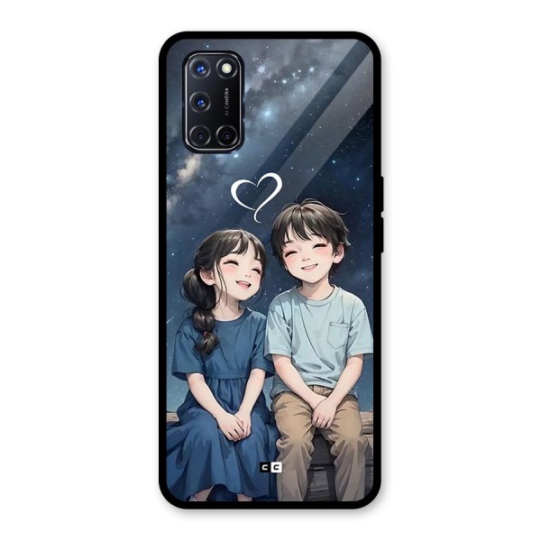 Cute Anime Teens Glass Back Case for Oppo A52