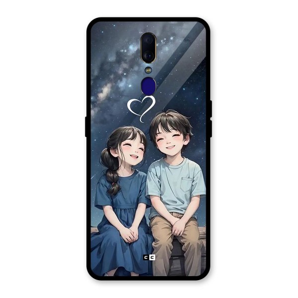 Cute Anime Teens Glass Back Case for Oppo F11