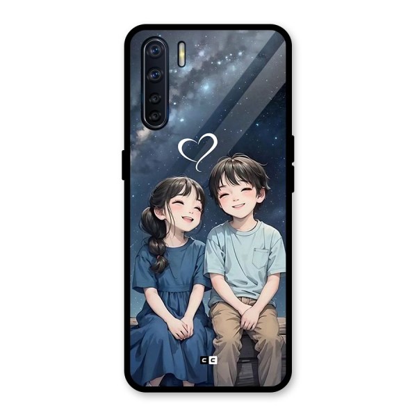 Cute Anime Teens Glass Back Case for Oppo F15