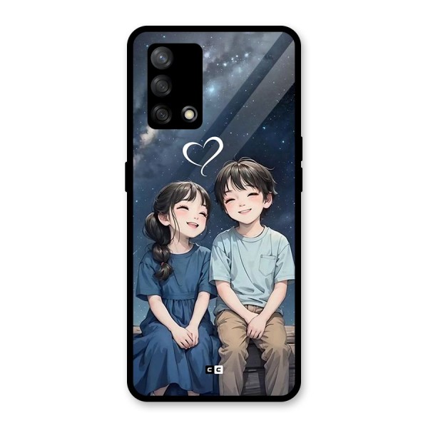 Cute Anime Teens Glass Back Case for Oppo F19