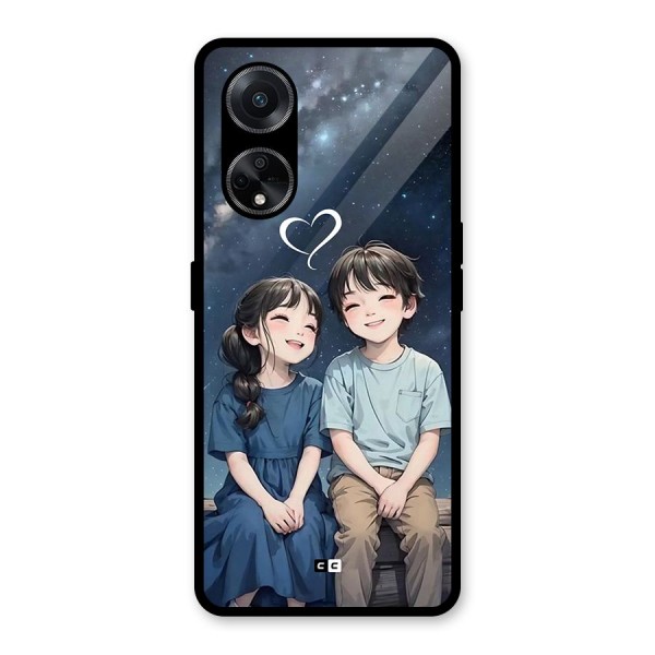 Cute Anime Teens Glass Back Case for Oppo F23