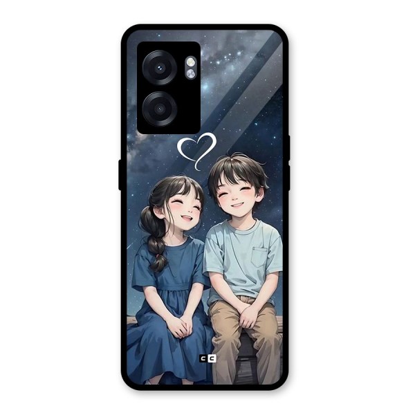 Cute Anime Teens Glass Back Case for Oppo K10 (5G)