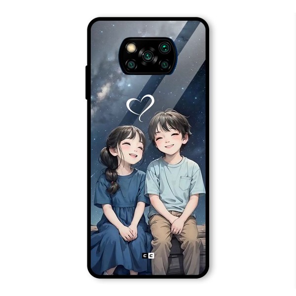 Cute Anime Teens Glass Back Case for Poco X3 Pro