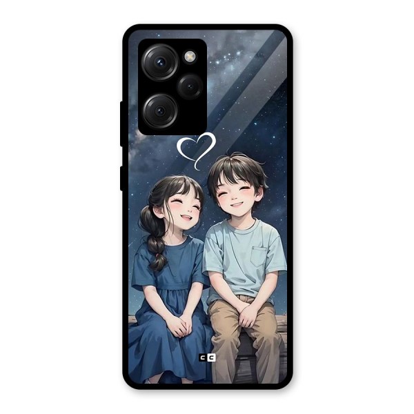 Cute Anime Teens Glass Back Case for Poco X5 Pro