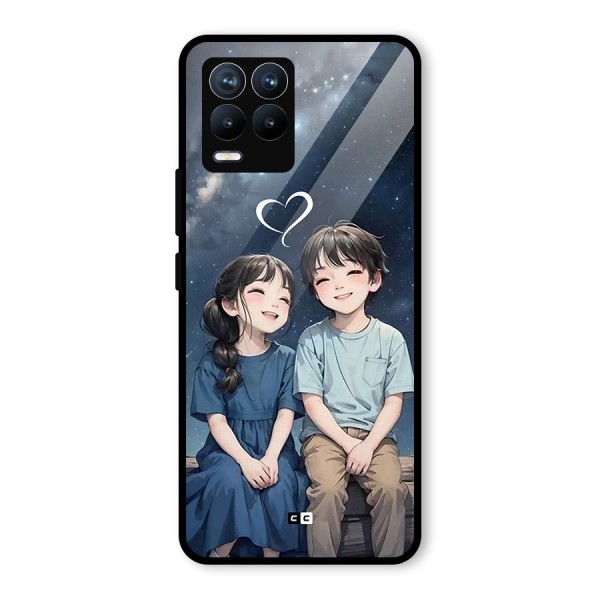 Cute Anime Teens Glass Back Case for Realme 8