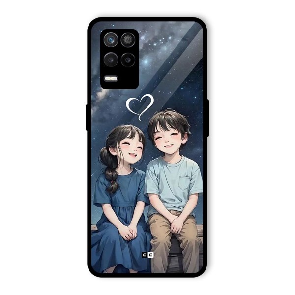 Cute Anime Teens Glass Back Case for Realme 8s 5G