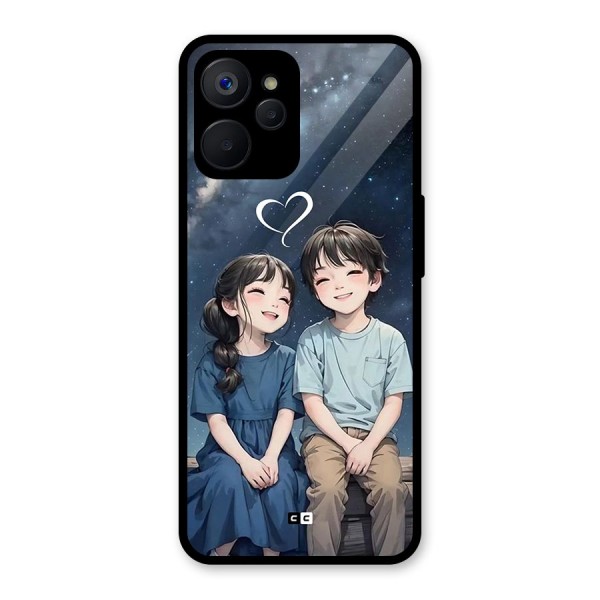 Cute Anime Teens Glass Back Case for Realme 9i 5G