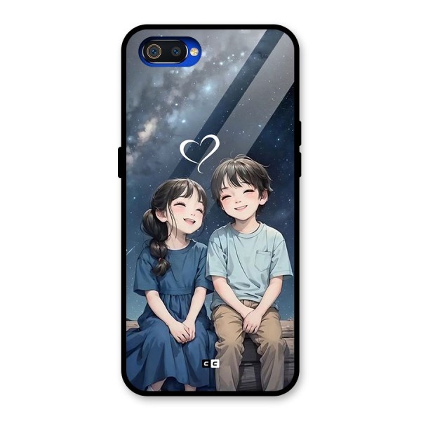 Cute Anime Teens Glass Back Case for Realme C2