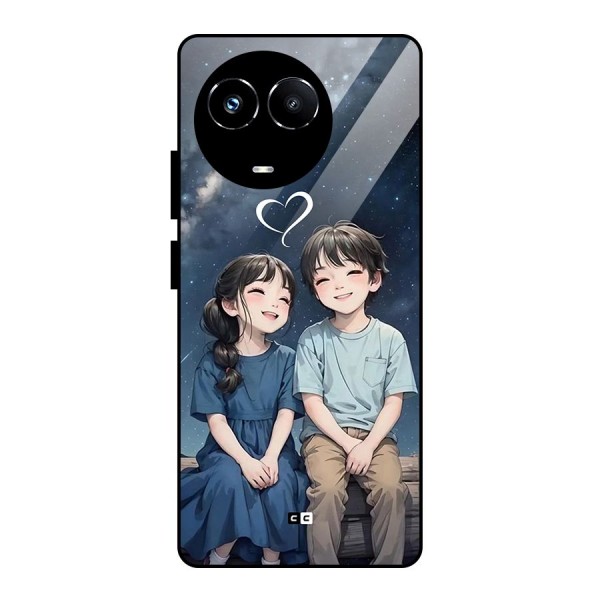 Cute Anime Teens Glass Back Case for Realme Narzo 60X