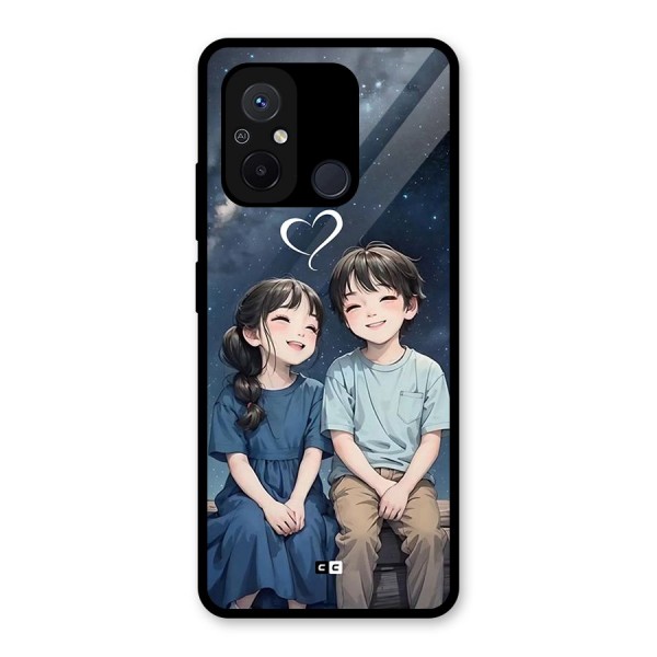 Cute Anime Teens Glass Back Case for Redmi 12C