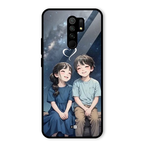 Cute Anime Teens Glass Back Case for Redmi 9 Prime