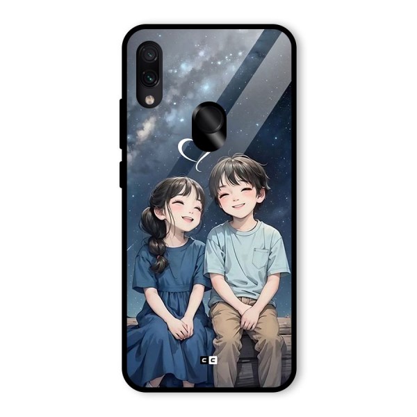 Cute Anime Teens Glass Back Case for Redmi Note 7