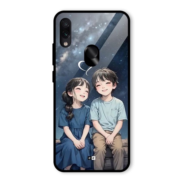 Cute Anime Teens Glass Back Case for Redmi Note 7S