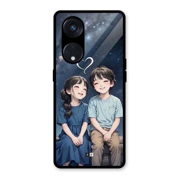 Cute Anime Teens Glass Back Case for Reno8 T 5G