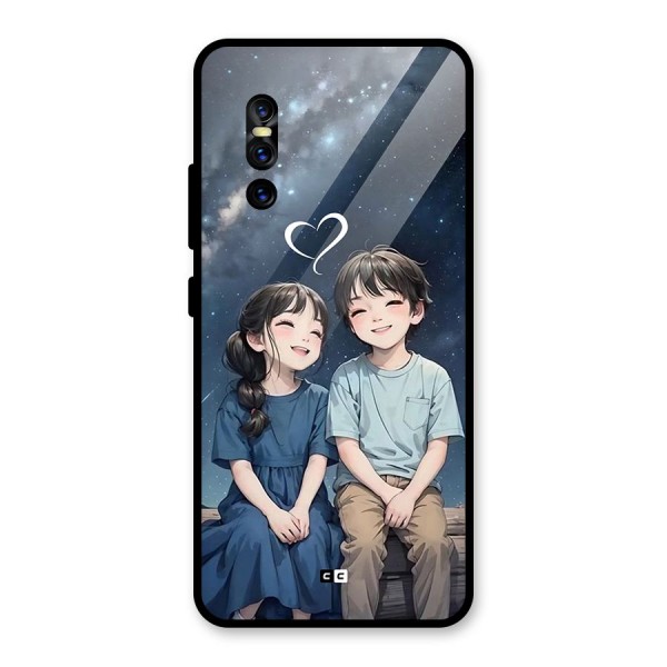 Cute Anime Teens Glass Back Case for Vivo V15 Pro