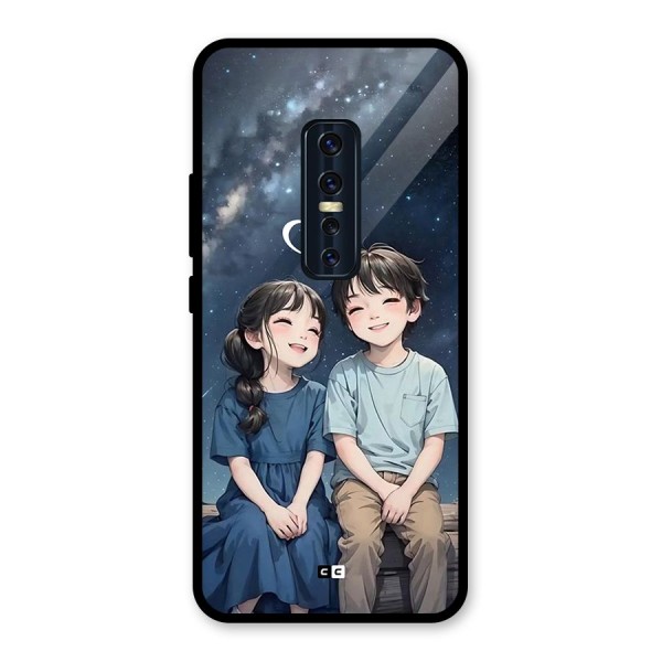 Cute Anime Teens Glass Back Case for Vivo V17 Pro