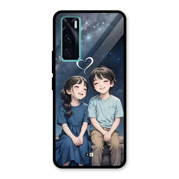 Cute Anime Teens Glass Back Case for Vivo V20 SE