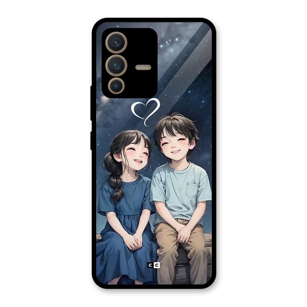 Cute Anime Teens Glass Back Case for Vivo V23 5G