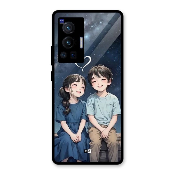 Cute Anime Teens Glass Back Case for Vivo X70 Pro