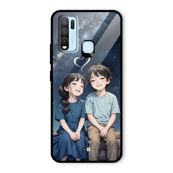 Cute Anime Teens Glass Back Case for Vivo Y30