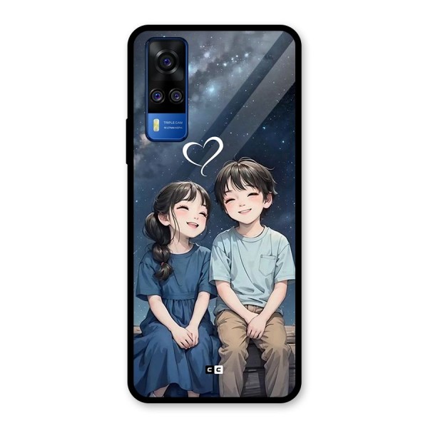 Cute Anime Teens Glass Back Case for Vivo Y51