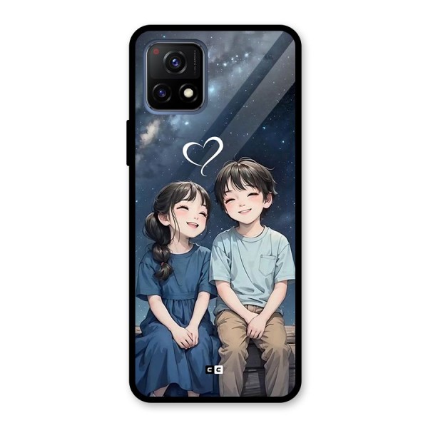 Cute Anime Teens Glass Back Case for Vivo Y72 5G